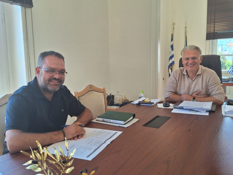 Έργα και νέες παρεμβάσεις για τον Δήμο Επιδαύρου στη συνάντηση του Περιφερειάρχη Δημήτρη Πτωχού με τον Δήμαρχο Τάσο Χρόνη